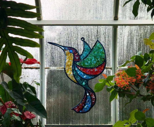 3D Glass Resin Radiant Hummingbird (Finished Piece)