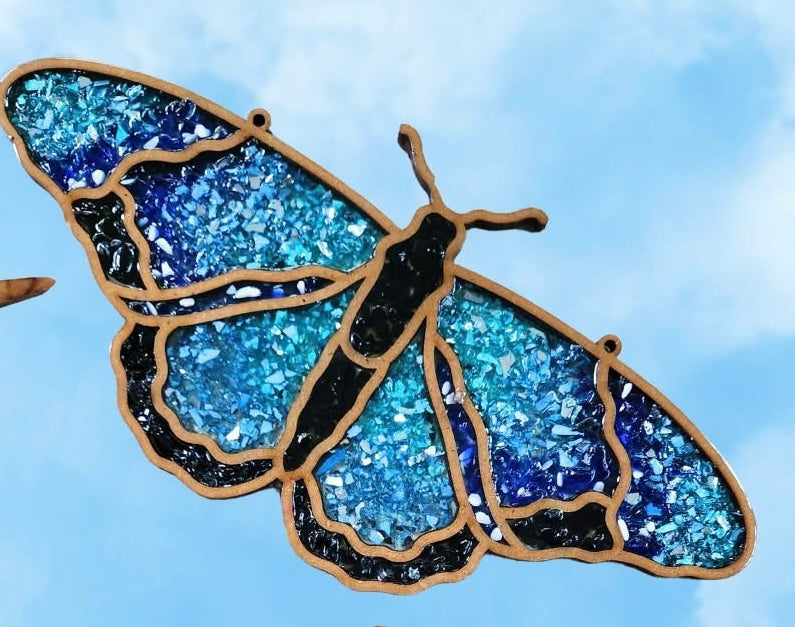 3D Glass Resin Ethereal Butterfly (Finished Piece)