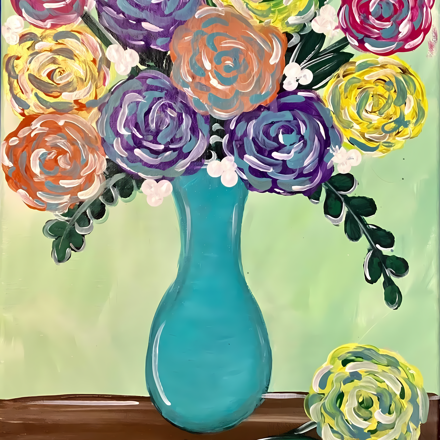 Blue Vase of Flowers