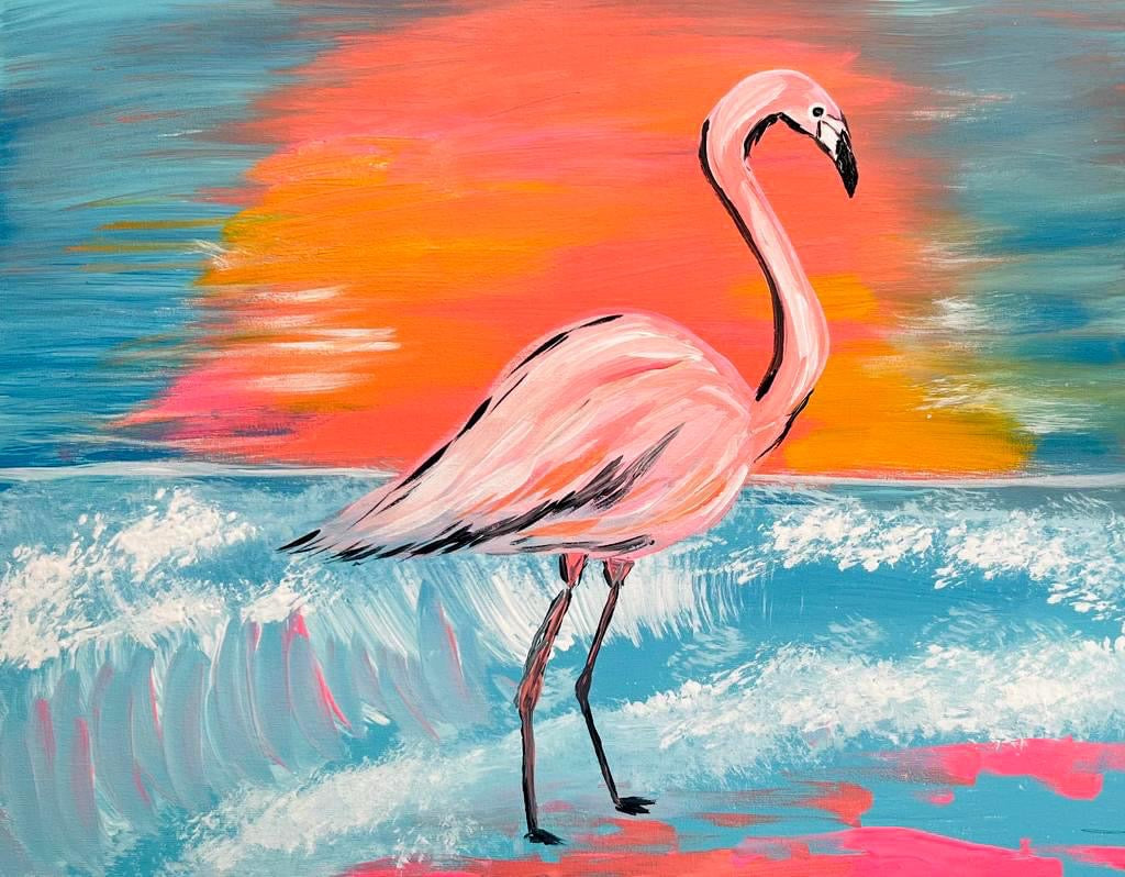 Sunset Flamingo
