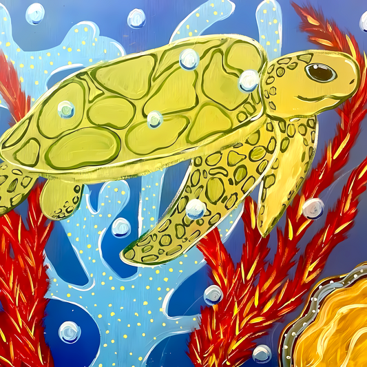 Sea Turtle and Corals